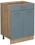 Vicco K&uuml;chenunterschrank R-Line Blau-Grau 60 cm mit Schublade ohne Arbeitsplatte mit