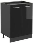 Vicco K&uuml;chenunterschrank R-Line Schwarz Hochglanz/Anthrazit 60 cm ohne Arbeitsplatte