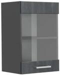 Vicco K&uuml;chenglasschrank R-Line Glash&auml;ngeschrank Schwarz Beton/Anthrazit 40 cm