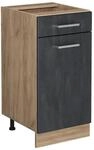 Vicco K&uuml;chenunterschrank R-Line Schwarz Beton 40 cm ohne Arbeitsplatte mit...
