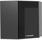 Vicco Eckh&auml;ngeschrank R-Line K&uuml;chen-Eckschrank Schwarz Hochglanz/Anthrazit 57...