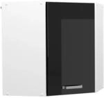 Vicco Eckh&auml;ngeschrank R-Line K&uuml;chen-Eckschrank Schwarz Hochglanz/Wei&szlig; 57 cm