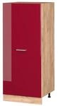 Vicco Hochschrank R-Line K&uuml;chenkommode Bordeaux Hochglanz/Goldkraft Eiche 60 cm