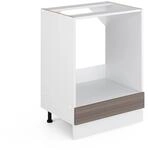 Vicco Herdumbauschrank R-Line Herdschrank Grau/Wei&szlig; 60 cm ohne Arbeitsplatte
