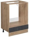 Vicco Herdumbauschrank R-Line Schwarz Beton/Goldkraft Eiche 60 cm ohne...