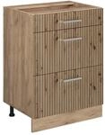 Vicco K&uuml;chenunterschrank R-Line Artisan-Eiche/Goldkraft Eiche 60 cm mit Schubladen