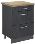 Vicco K&uuml;chenunterschrank R-Line Schubladenschrank f&uuml;r die K&uuml;che Schwarz...