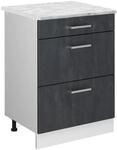 Vicco Schubladenschrank R-Line Schubladenschrank f&uuml;r die K&uuml;che Schwarz Beton...