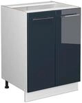 Vicco K&uuml;chenunterschrank Fame-Line Dunkelblau Hochglanz/Wei&szlig; 60 cm ohne