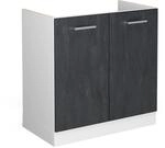 Vicco Sp&uuml;lenunterschrank R-Line Schwarz Beton/Wei&szlig; 80 cm ohne Arbeitsplatte