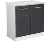 Vicco Sp&uuml;lenunterschrank R-Line K&uuml;chenunterschrank f&uuml;r die Sp&uuml;le Schwarz