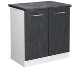 Vicco Sp&uuml;lenunterschrank R-Line Schwarz Beton/Wei&szlig; 80 cm AP Anthrazit