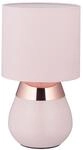 Relaxdays Nachttischlampe Eisen Stoff Rosa Touch 32 cm x 18 cm 0,7 kg