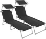 Tectake 2Er Set Gartenliege Klappbar Stufenlos Verstellbares Sonnendach 190 x 68 x