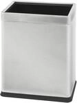 PROREGAL Doppelwandiger Eckiger Edelstahl Papierkorb 10 Liter HxBxT 27,5 x 16,5...