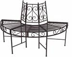 Baumbank-H&auml;lfte aus Metall 3-Sitzer Rost 80 x 62 x 122 cm