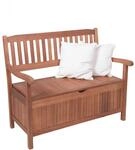 Gartenbank Houston 2-Sitzer Eukalyptus Braun 90 x 107 x 59 cm
