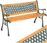 Tectake Gartenbank Tamara 2 Sitzer Aus Holz und Gusseisen 128 x 51 x 73 cm Braun