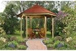 Weka Pavillon 656 Sparset Gr.1 mit Roten Dachschindeln 326 cm x 376 cm