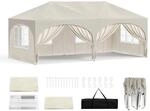 WOLTU Pavillon 3x6 m Wasserabweisend UV-Schutz 50+ H&ouml;henverstellbar Beige