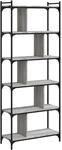 vidaXL B&uuml;cherregal 6 B&ouml;den Grau Sonoma 76x32x192 cm Holzwerkstoff