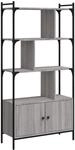 vidaXL B&uuml;cherregal mit T&uuml;ren Grau Sonoma 76,5x30x154,5cm Holzwerkstoff