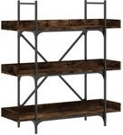 vidaXL B&uuml;cherregal 3 B&ouml;den R&auml;uchereiche 100x33x108,5 cm Holzwerkstoff