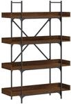 vidaXL B&uuml;cherregal 4 B&ouml;den Braun Eiche-Optik 100x33x145,5 cm