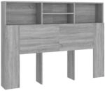 vidaXL Kopfteil mit Ablagen Grau Sonoma 140x19x103,5 cm 817250