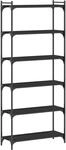 vidaXL B&uuml;cherregal 6 B&ouml;den Schwarz 80x30x188 cm Holzwerkstoff