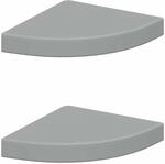 vidaXL Eck-Schweberegale 2 Stk Grau 25x25x3,8 cm MDF 323902