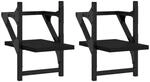 vidaXL Wandregale mit Stangen 2 Stk Schwarz 20x25x30 cm 836228