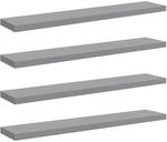vidaXL Schwebende Wandregale 4 Stk Grau 120x23,5x3,8 cm MDF 323864