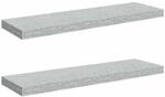vidaXL Schweberegale 2 Stk Betongrau 80x23,5x3,8 cm MDF 326601