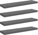 vidaXL Schweberegale 4 Stk Hochglanz-Grau 90x23,5x3,8 cm MDF 323798