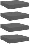 vidaXL Schweberegale 4 Stk Hochglanz-Grau 23x23,5x3,8 cm MDF 323783