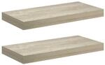 vidaXL Schwebende Wandregale 2 Stk Eichefarben 50x23x3,8cm MDF 323872