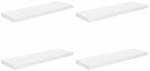 vidaXL Schweberegale 4 Stk Hochglanz-Wei&szlig; 80x23,5x3,8 cm MDF 323753