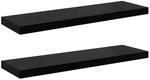 vidaXL Schweberegale 2 Stk Hochglanz-Schwarz 80x23,5x3,8 cm MDF 323773
