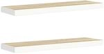 vidaXL Schweberegale 2 Stk Eiche und Wei&szlig; 90x23,5x3,8 cm MDF 326583