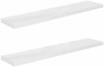 vidaXL Schweberegale 2 Stk Hochglanz-Wei&szlig; 120x23,5x3,8 cm MDF 323758