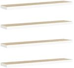 vidaXL Schweberegale 4 Stk Eichen-Optik und Wei&szlig; 120x23,5x3,8 cm MDF 326587