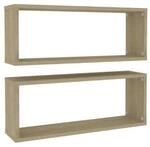 vidaXL W&uuml;rfelregale 2 Stk Sonoma-Eiche 60x15x23 cm Holzwerkstoff 807142