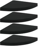 vidaXL Eck-Schweberegale 4 Stk Schwarz 35x35x3,8 cm MDF 323921