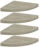 vidaXL Eck-Schweberegale 4 Stk Eichen-Optik 35x35x3,8 cm MDF 323927