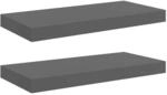 vidaXL Schweberegale 2 Stk Hochglanz-Grau 50x23x3,8 cm MDF 323788