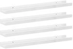 vidaXL Wandregale 4 Stk Hochglanz-Wei&szlig; 60x9x3 cm 326654
