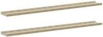 vidaXL Wandregale 2 Stk Wei&szlig; und Sonoma-Eiche 100x9x3 cm 326692