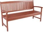 Gartenbank Stockholm 3-Sitzer Eukalyptus Braun 90 x 157 x 60 cm