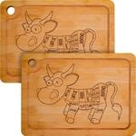 DuneDesign Schneidebrett aus Bambus 33 x 23 x 2 cm mit Saftrille